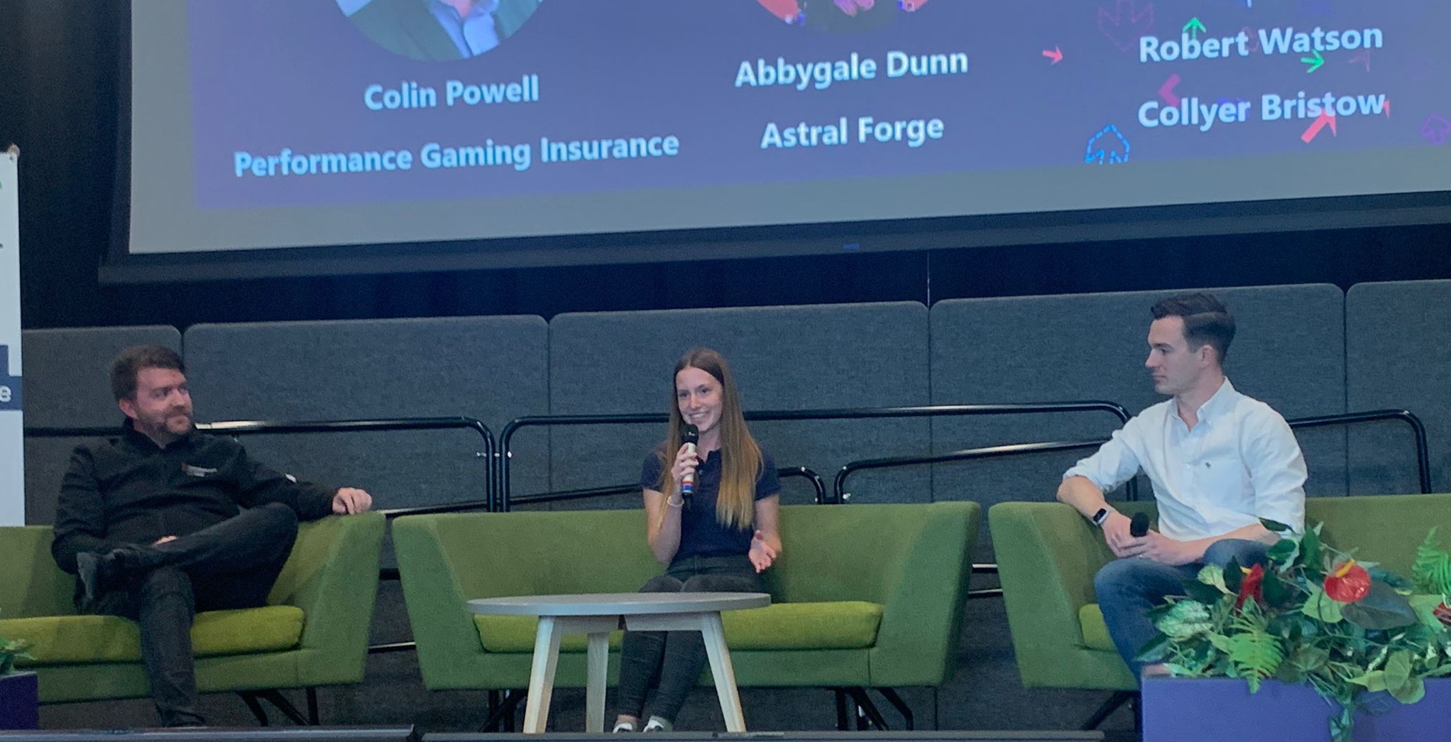 Abbygale presenting at the Ukie Conference